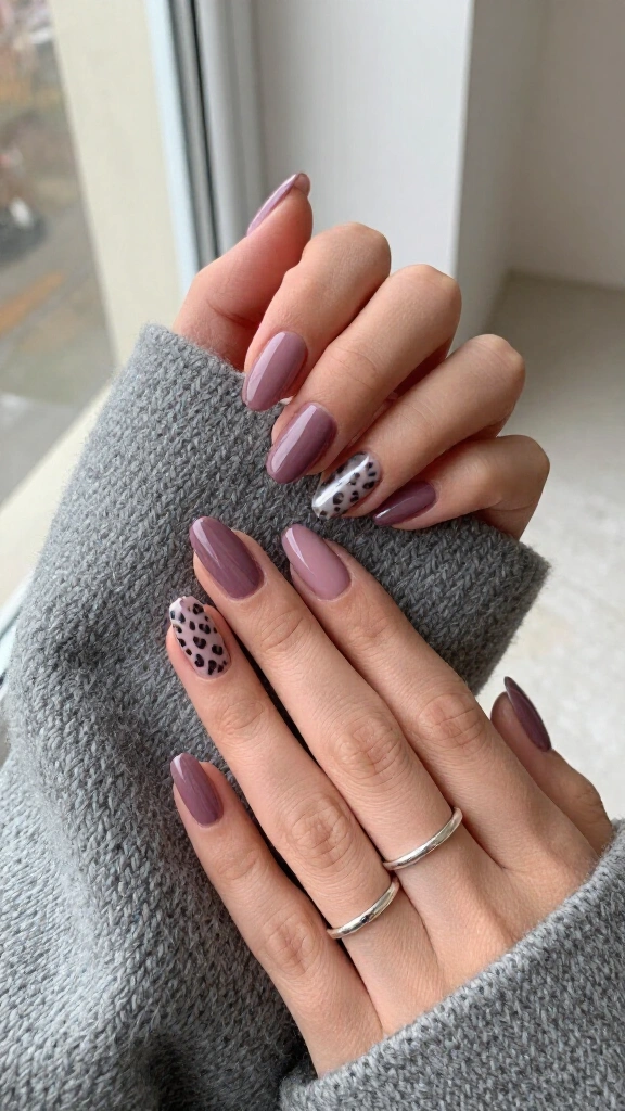 Muted Mauve and Charcoal Print