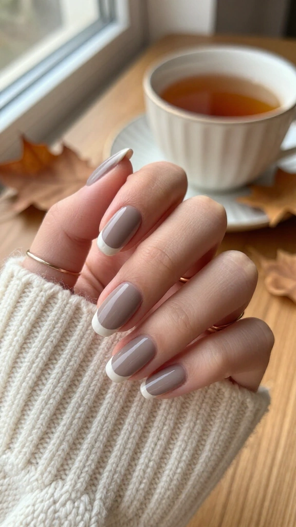 Matte Taupe with Glossy Tips