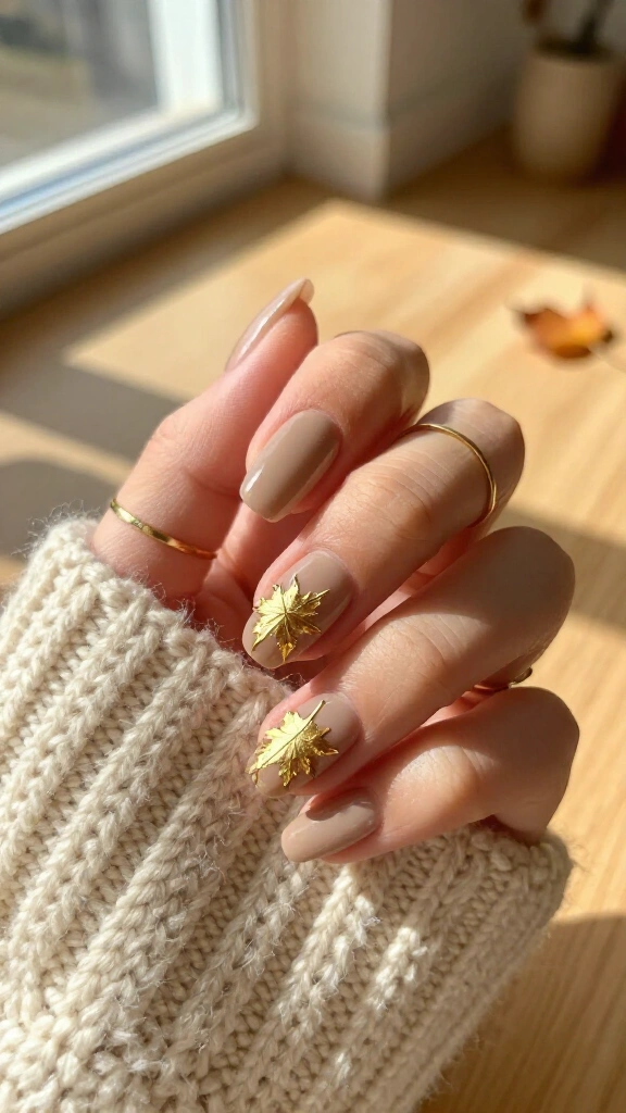 Warm Maple Leaf Gold Transfers
