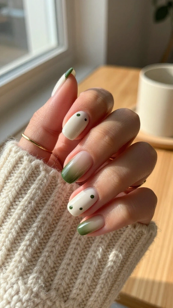 Minimalist Olive Green Micro-Dots