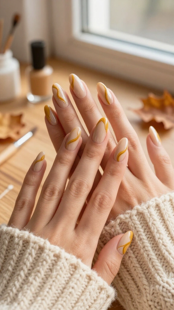 Muted Mustard Swirls