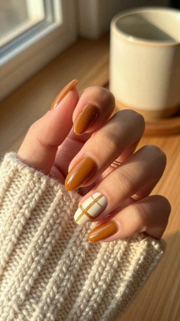 Toasted Caramel Plaid Accent