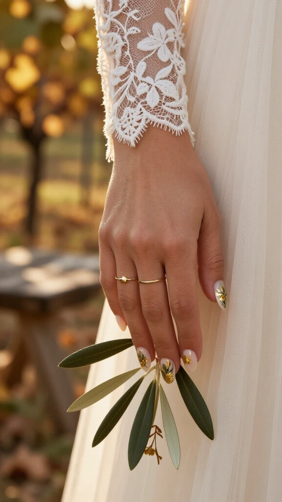 Olive Leaf & Metallic Gold Foil
