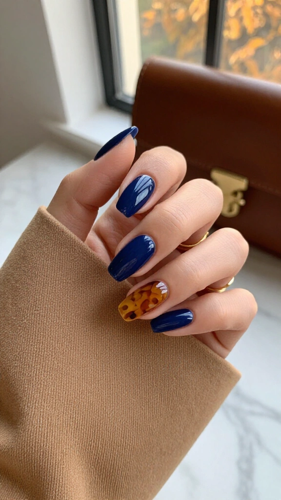 Royal navy and glossy tortoise shell