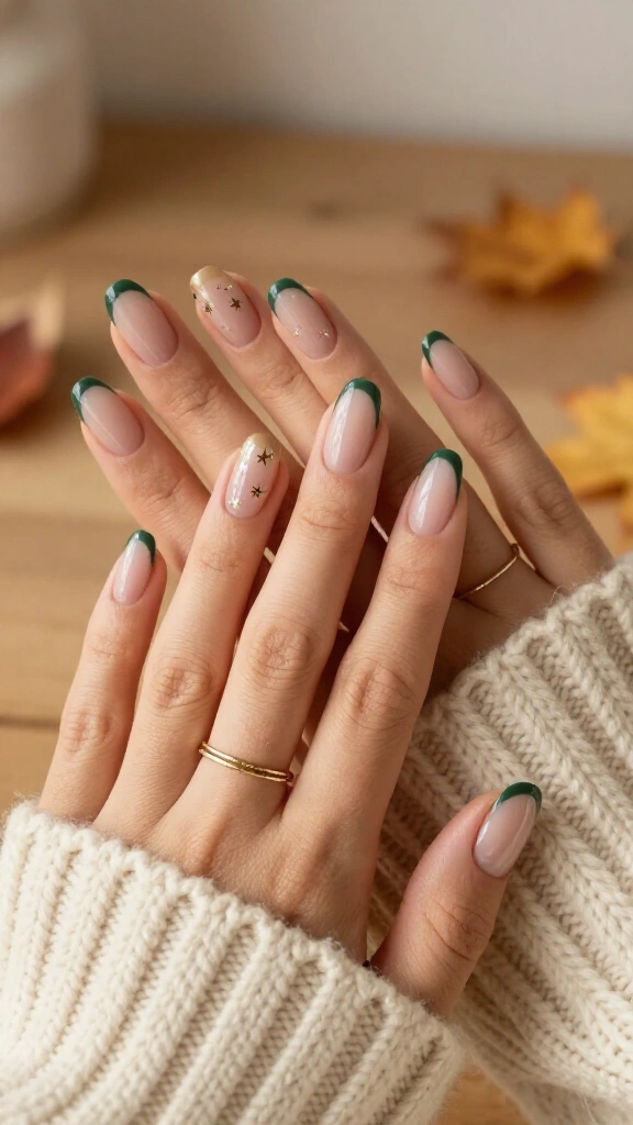 Forest green micro stars
