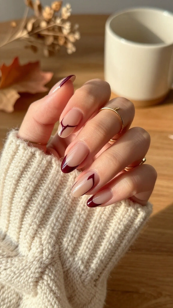 Burgundy outline tips