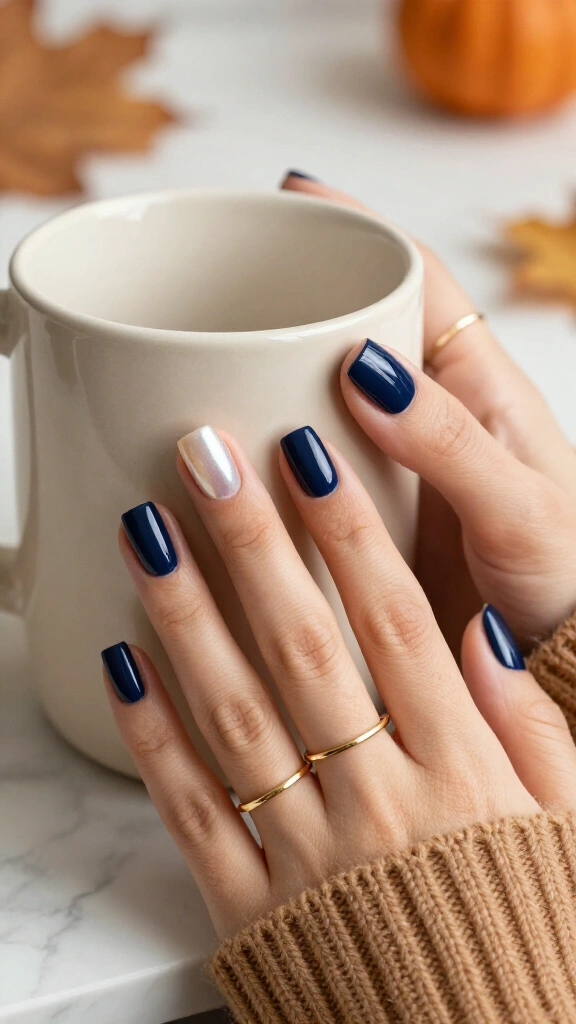 Glazed navy chrome finish