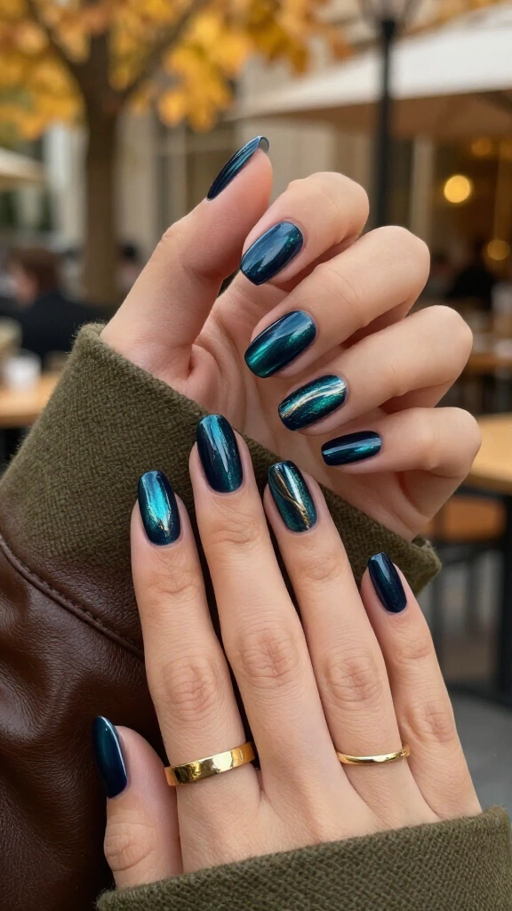 Dark teal-navy magnetic wave