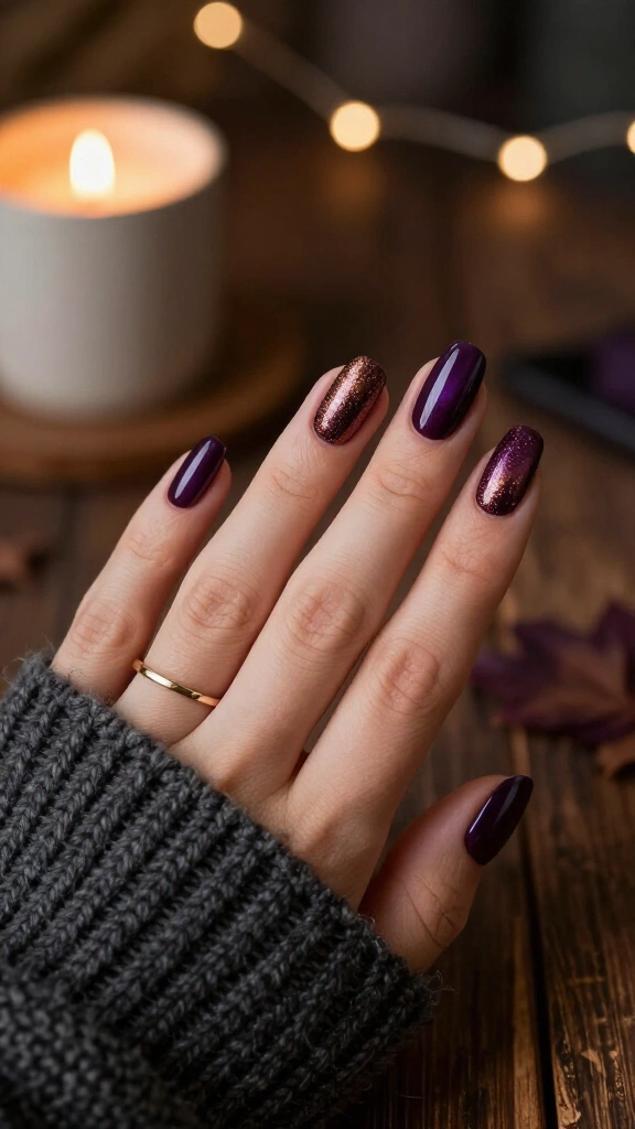 Gothic Wine with Micro-Glitter Accents