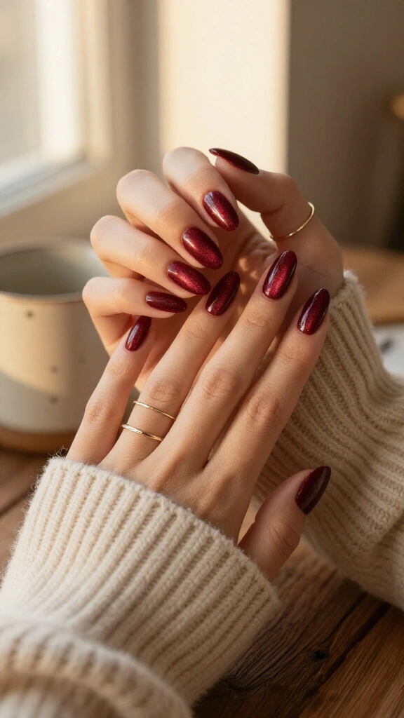 Deep Merlot Velvet Cat-Eye