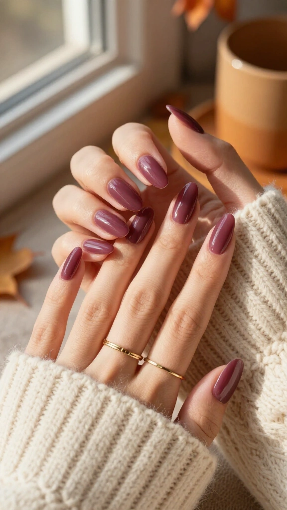 Smoky Plum Jelly Nails