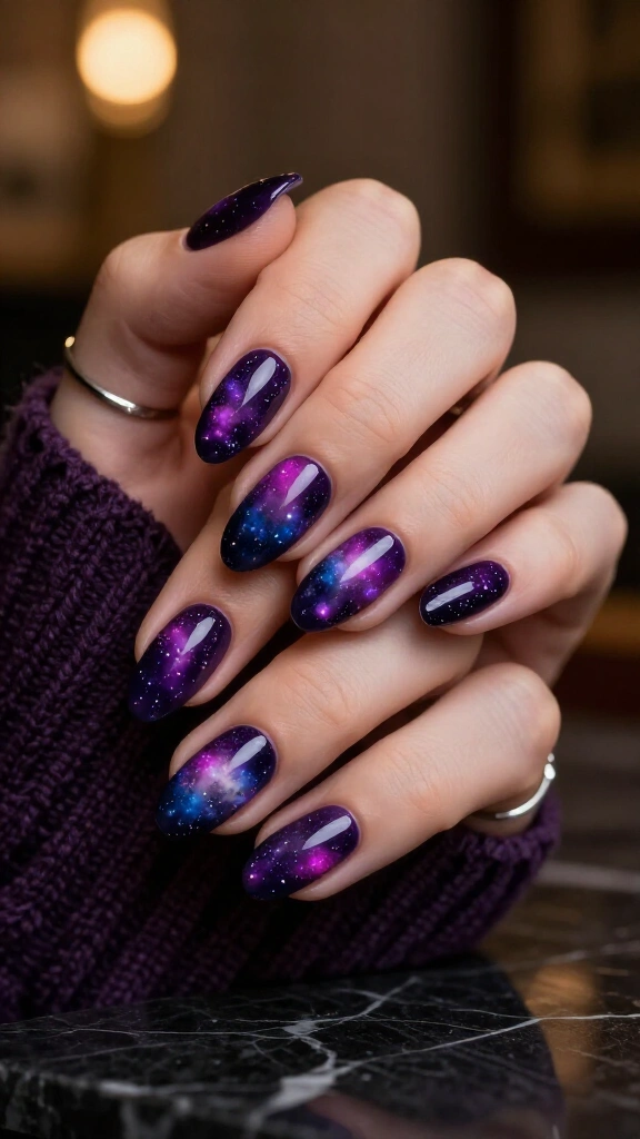 Cosmic Purple Galaxy Accents