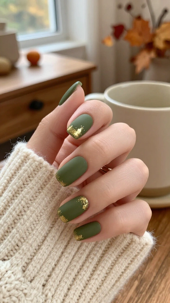 Matte Olive Green with Micro Gold Foil
