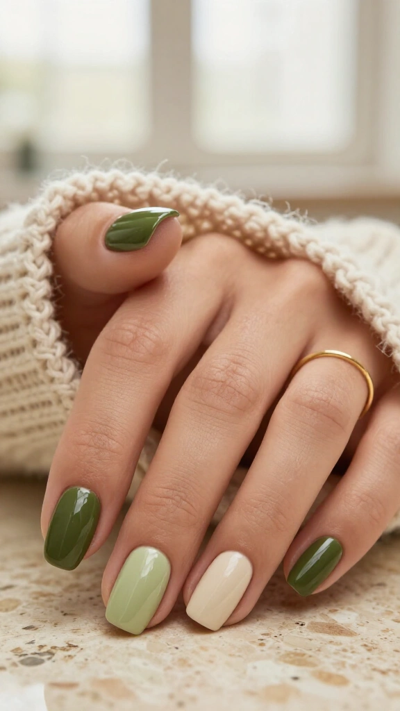 Two-Tone Split Olive & Pistachio