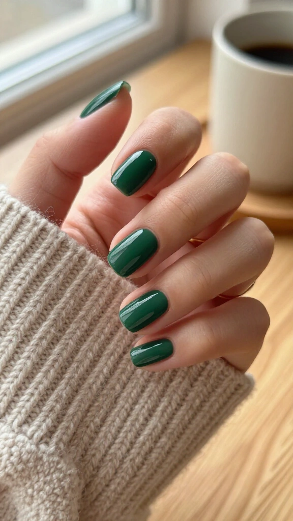 Deep Basil Green Monochrome Squoval