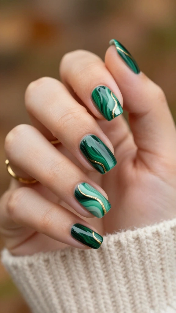 Rich Malachite Stone Veins
