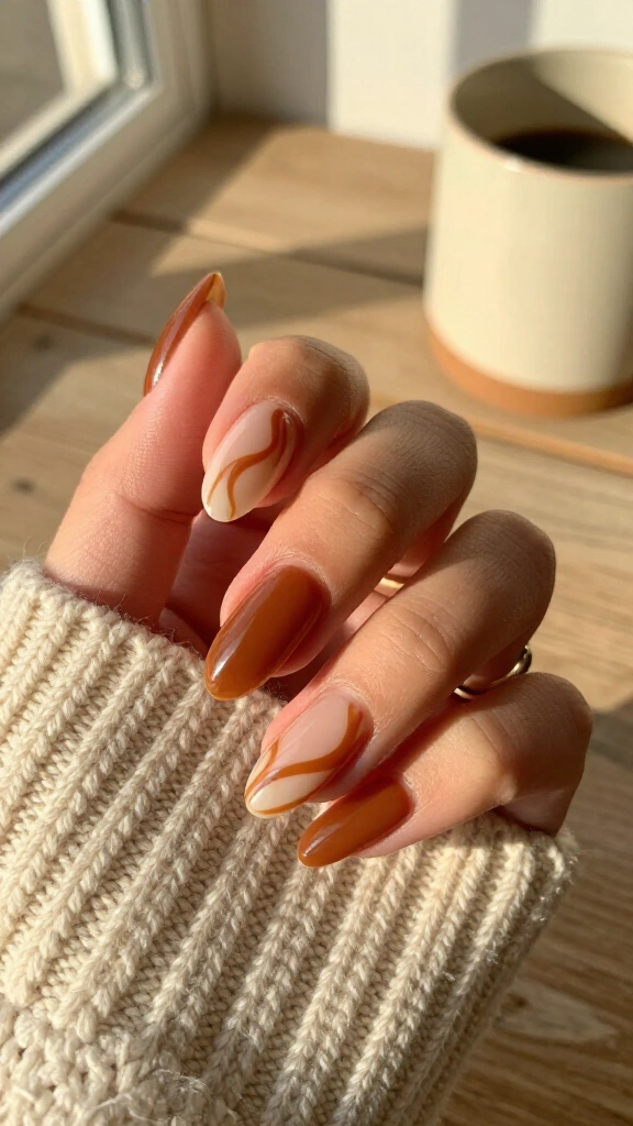 Warm Cognac Swirls