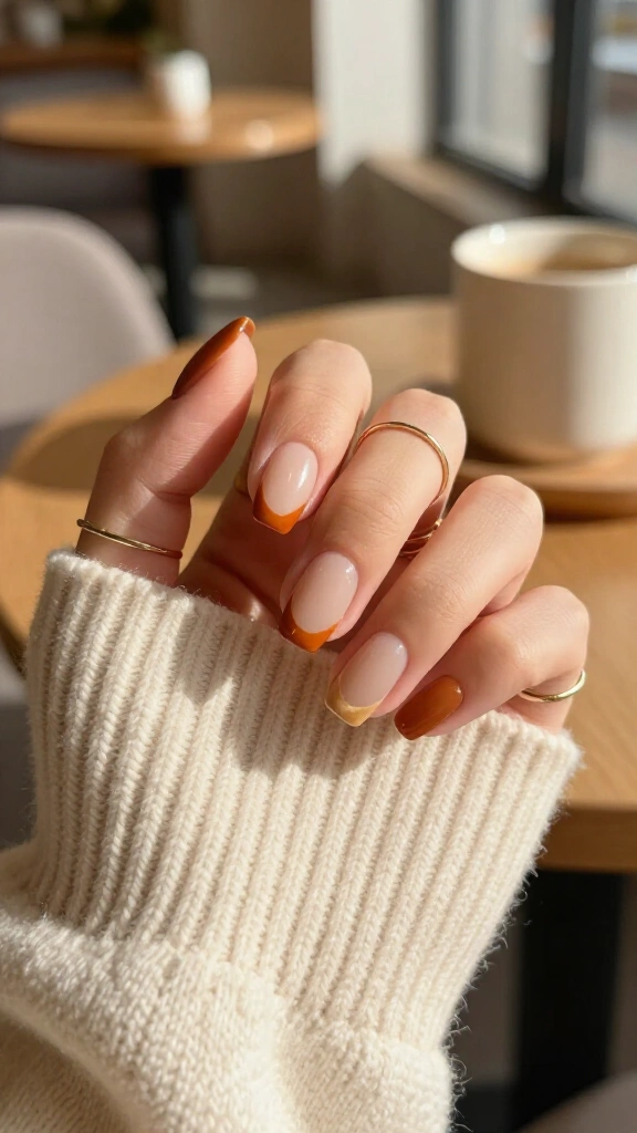 Burnt Sienna Double French Lines