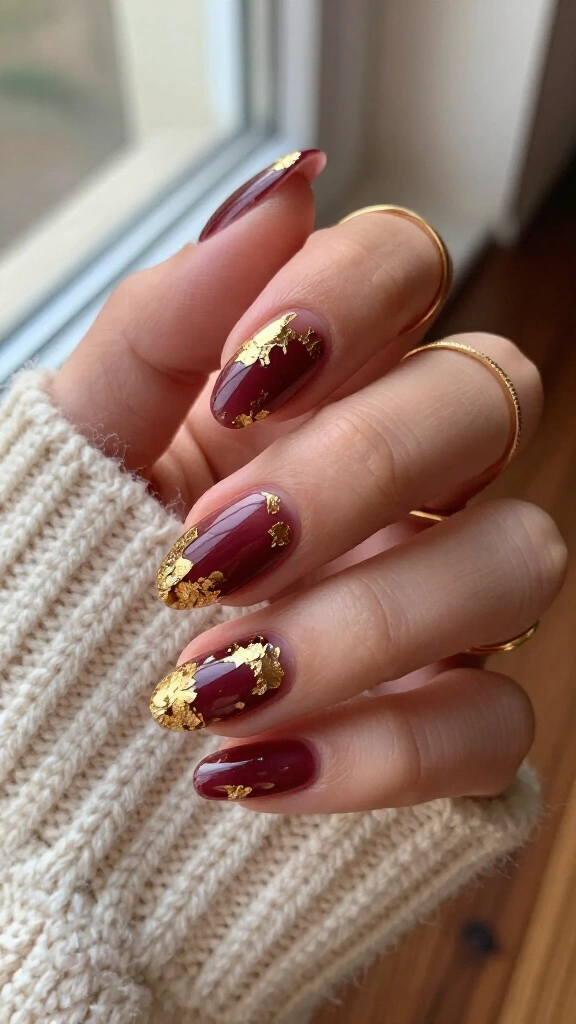 Spiced Plum and Gold Foil Flakes
