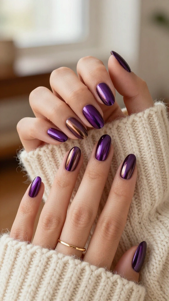 High-Shine Plum Chrome Glaze