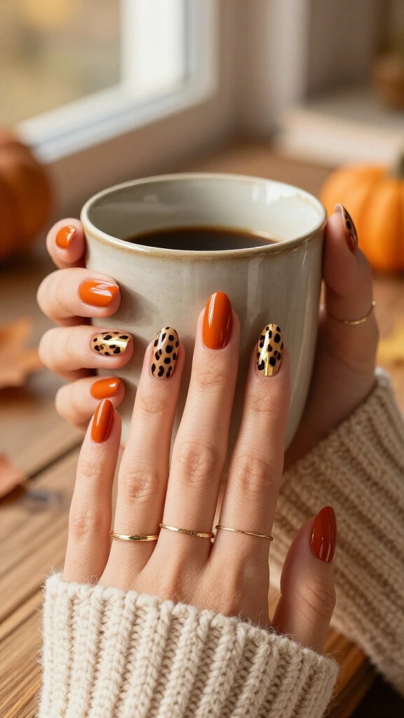 Half-and-half pumpkin spice cheetah blocks