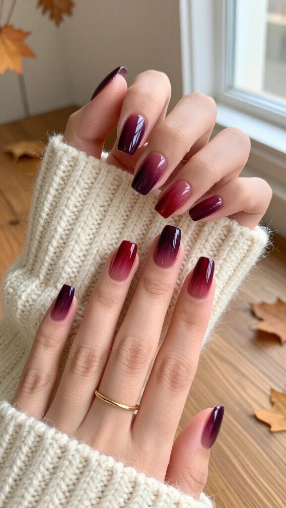 Two-Tone Plum & Burgundy Ombré