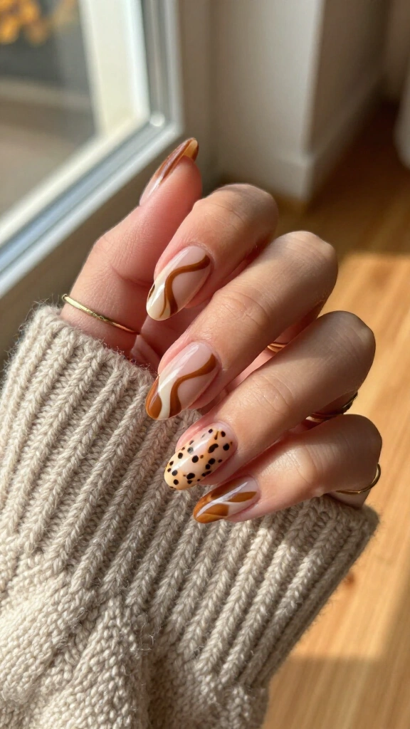 Abstract negative space cheetah swirls