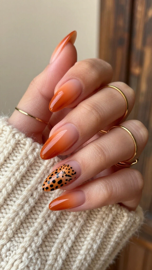 Burnt orange ombré cheetah stilettos