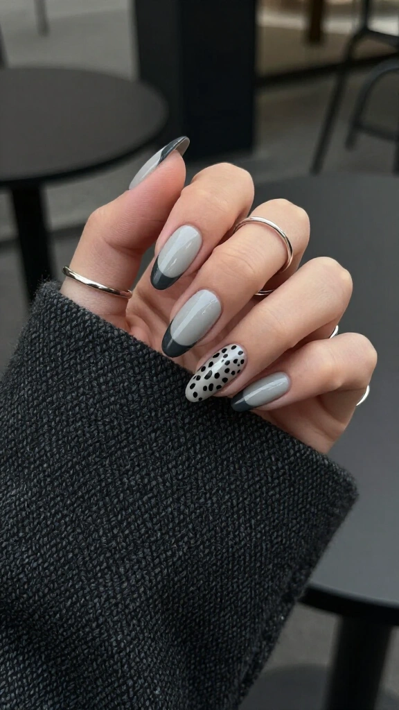 Moody charcoal and slate cheetah tips