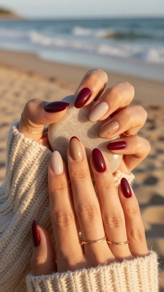 Matte Cranberry with Glossy Tips