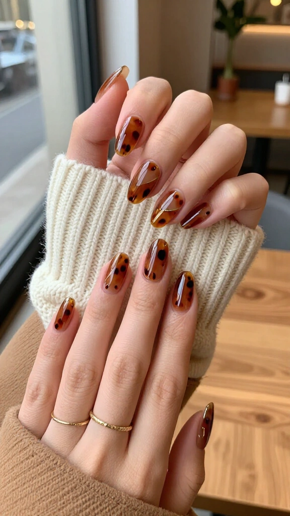 Rich Tortoiseshell French Tips