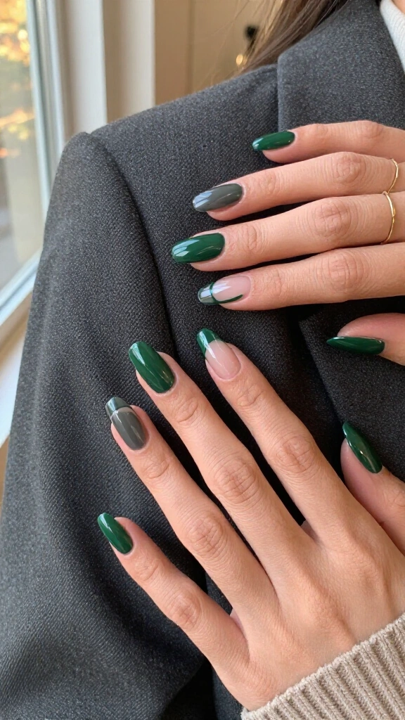Moody Forest Green with Negative Space
