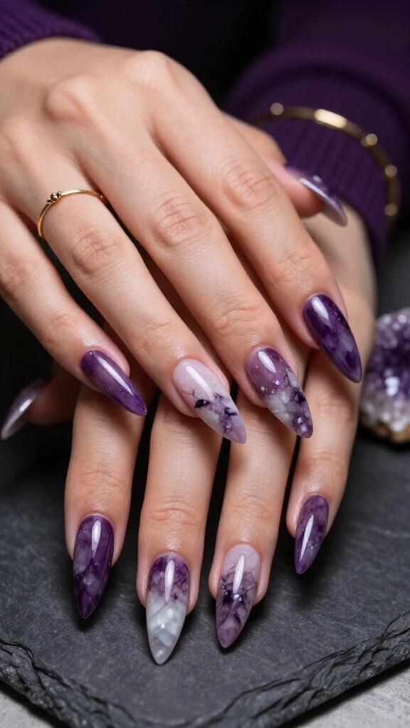 Smoky Amethyst Quartz Effect