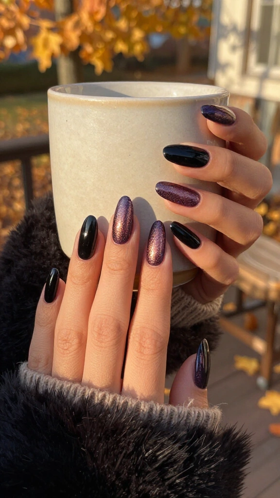 Midnight Blackberry with Rose Gold Shimmer
