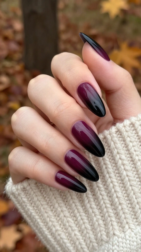 Plum Blackberry Gradient with Hard Gel Overlay