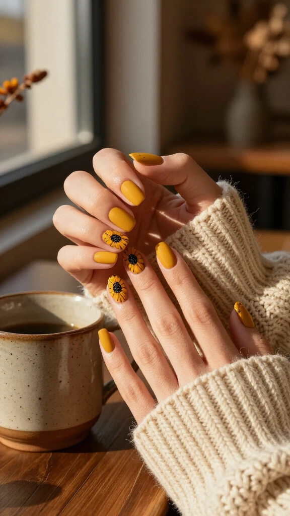 Mustard Yellow Matte Sunflowers