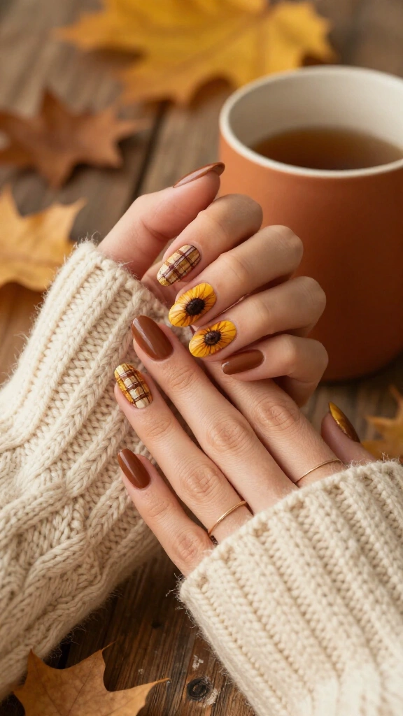 Rustic Plaid & Harvest Sunflowers