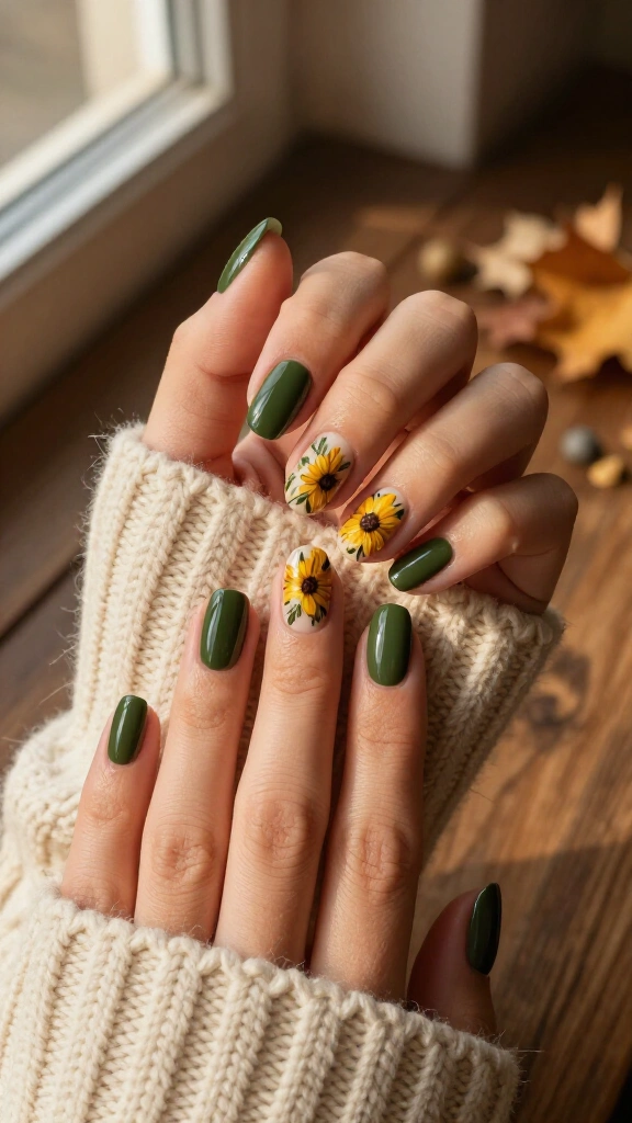 Olive Green Foliage & Golden Blooms