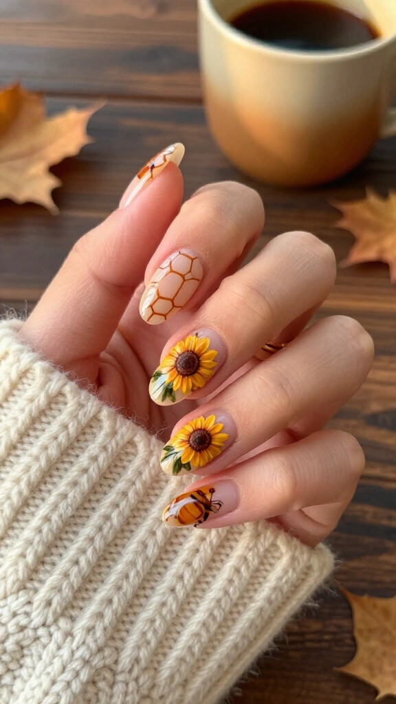 Honeycomb Grid & Sunflowers