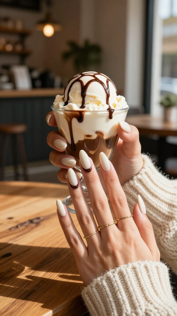 Affogato Drip Nail Art