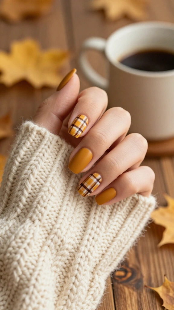 Warm Honeycomb Plaid Accents
