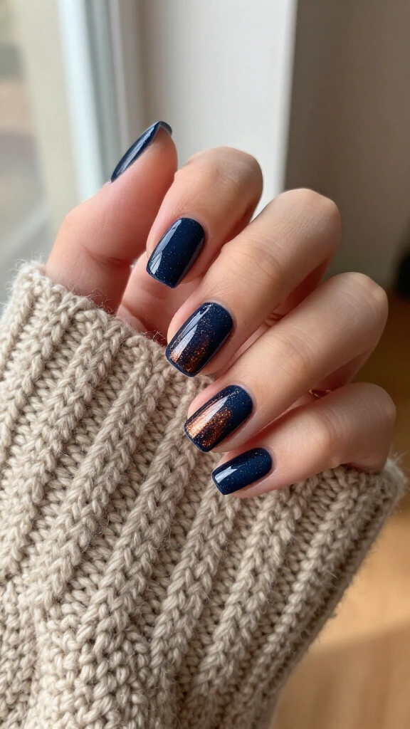 Midnight Navy with Metallic Flecks