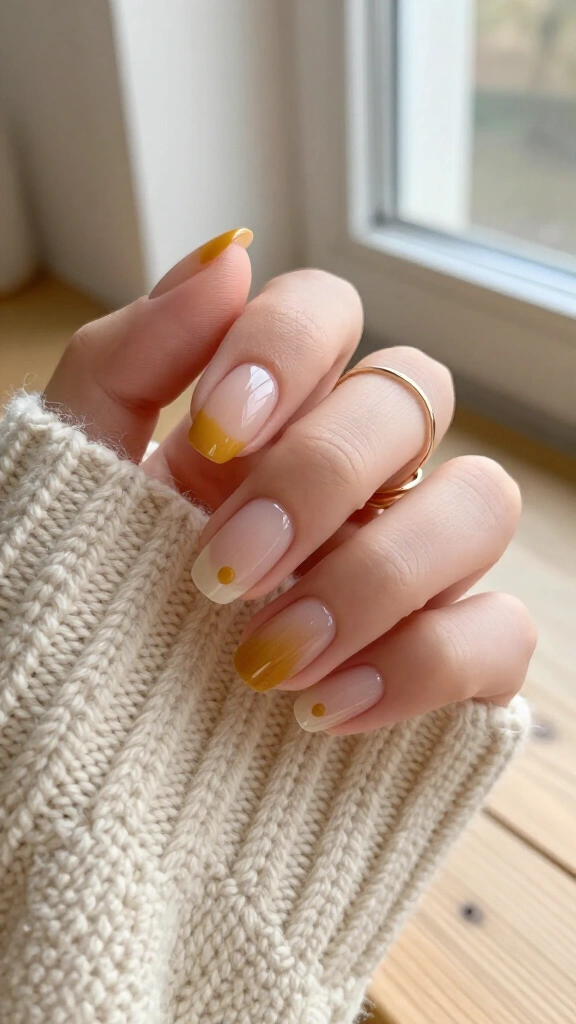 Muted Mustard Dot Accents