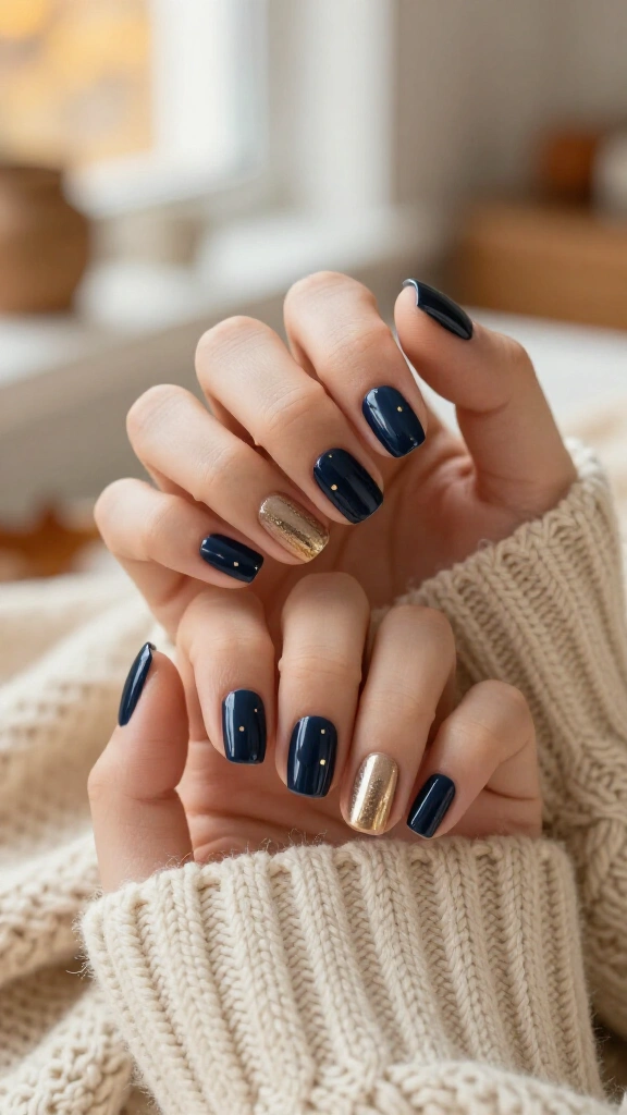 Deep Navy Celestial Dots