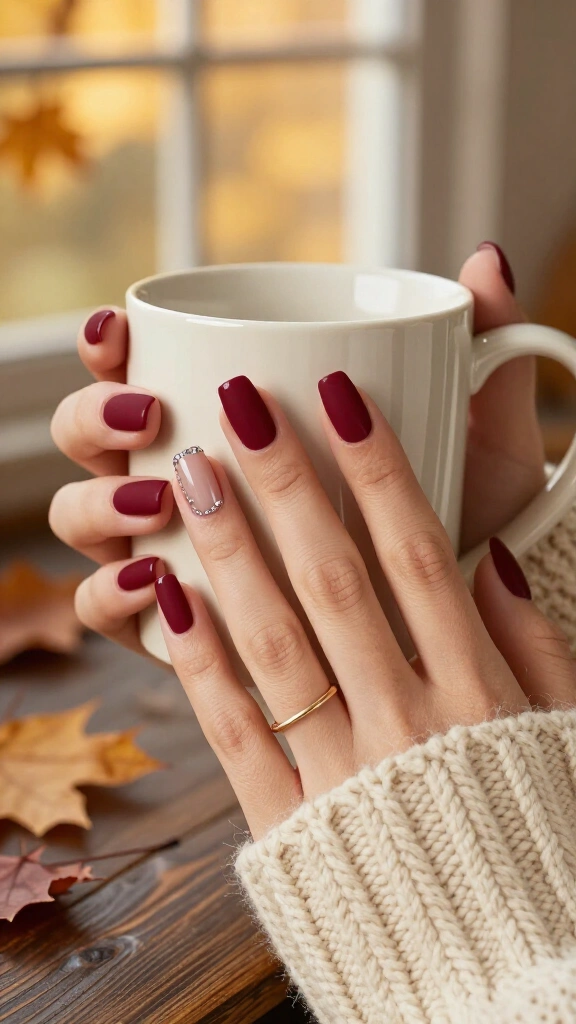Matte Cranberry with Glossy Tips