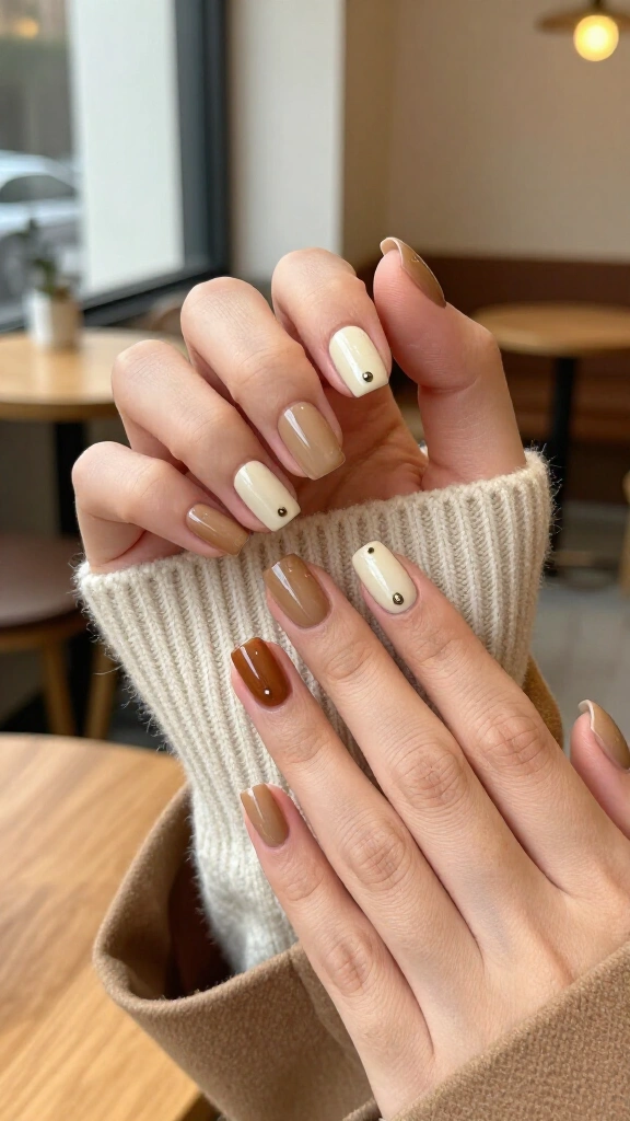 Soft Camel Cream with Micro Dots