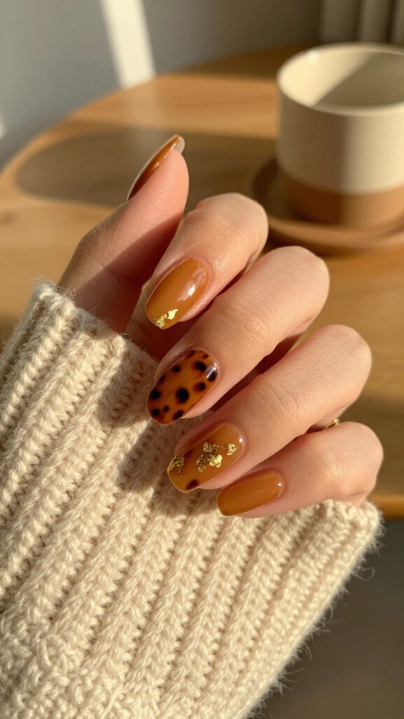 Tortoiseshell and scattered micro leaves