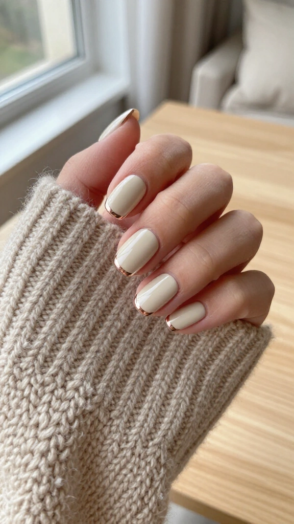 Neutral Cashmere with Metallic Cuticle Cuffs