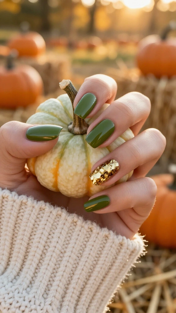 Gold-Foil Olive Green Accent