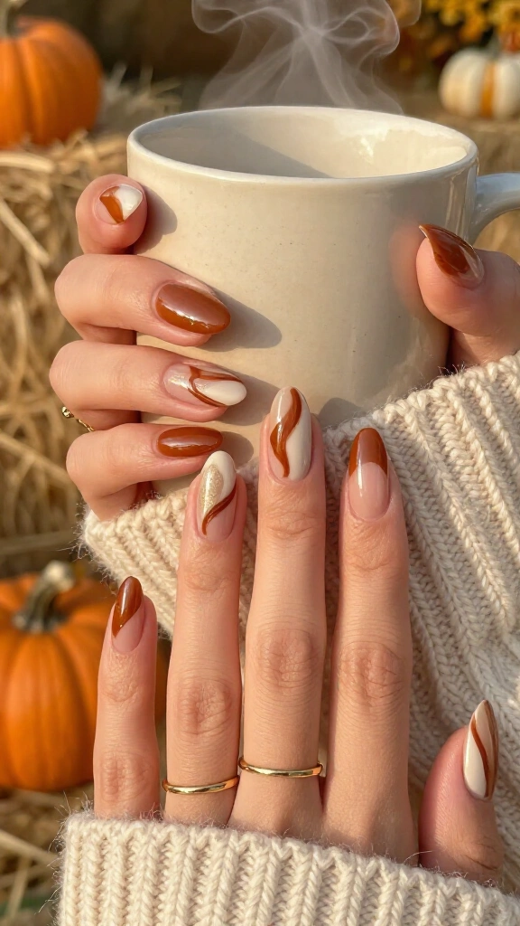 Shimmering Caramel Swirls